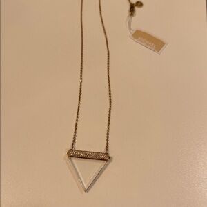 Michael Kors Gold Chain with Silver Triangle Pendant
